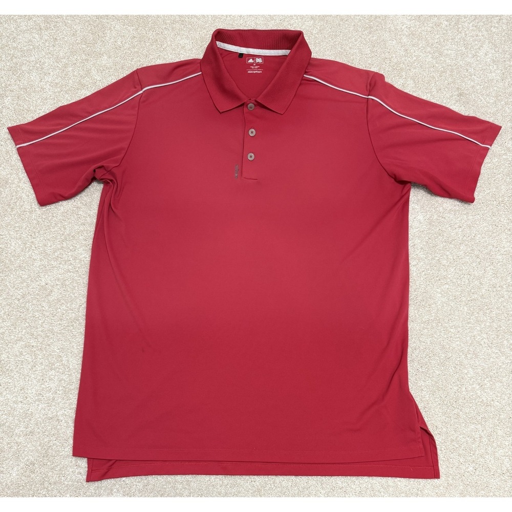 Adidas Adizero Golf Men's XL Red Activewear Short Sleeve Polo Shirt